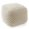 Casafield Pouf Ottomans, Cotton Knit Foot Stools, Boho Floor Pouffes for Living Room, Bedroom, Home Office